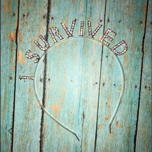 “I SURVIVED” rhinestone headband